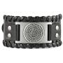 HZMAN Viking Punk Bike Leather Cuff Bracelet Rock Leather Wristband Adjustable Nordic Rune Vintage Bracelet for Men
