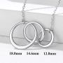 Personalized Gift for Mom, Daugther Grandmother-Sterling Silver Infinity 2-3 Interlocking Circles Pendant Necklace,16 Inch Choker Chain for Women Girls