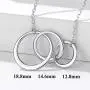 Personalized Gift for Mom, Daugther Grandmother-Sterling Silver Infinity 2-3 Interlocking Circles Pendant Necklace,16 Inch Choker Chain for Women Girls