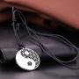 Yin Yang Taoist Symbol of Balance Pendant Necklace Adjustable Rope Necklace for Men and Women