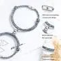 Couples Necklace Set Sun and Moon Engraved Simple Fashion Unique Magnet Attraction Design Romantic Love Stone Necklace Set for Him and Her Boyfriend Girlfriend Teens Women Men 2 pcs