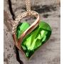 Leafael 18K Rose Gold Plated Love Heart Pendant Necklace with Healing Stone Crystal Jewelry Gifts for Women, 18''+2''