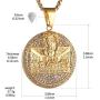 AsAlways Gold-Plated Stainless Steel Pendant Religious Jewelry Iced-Out CZ Jesus Face Pendant The Last Supper