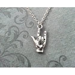 I Love You Necklace Very Small Sign Language Necklace I Love You Hand Necklace Silver Necklace Deaf Awareness Deaf Gift Hearing Impairment