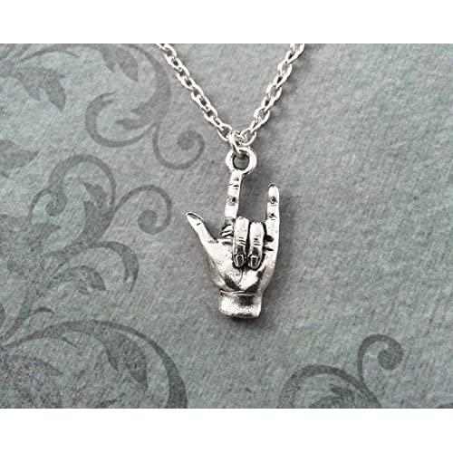 I Love You Necklace Very Small Sign Language Necklace I Love You Hand Necklace Silver Necklace Deaf Awareness Deaf Gift Hearing Impairment