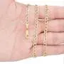 Nuragold 10k Yellow Gold 4.5mm Cuban Chain Curb Link Diamond Cut Pave Two Tone Bracelet, Mens Womens Lobster Lock 7'' 7.5'' 8'' 8.5'' 9''
