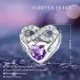 FOREVER QUEEN 925 Sterling Silver CZ Infinite Love Heart Charm with Purple Heart Wings Forever Love Infinity Bead Fit for Charm Bracelet Necklace Valentines Day Gift FOREVER QUEEN 925 Sterling Silver CZ Infinite Love Heart Charm with Purple Heart Wings Forever Love Infinity Bead Fit for Charm Bracelet Necklace Valentines Day Gift
