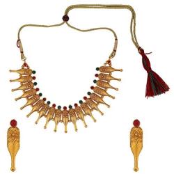 Efulgenz Indian Bollywood Traditional Kundan Stone Wedding Choker Necklace Earrings Jewelry Set