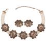 Touchstone Indian Bollywood Tribal Boho Gypsy Oxidized Jewelry Beautiful Hand Cut Motifs Designer Jewelry Necklace Set in Oxidized Silver Tone for Women.