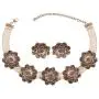 Touchstone Indian Bollywood Tribal Boho Gypsy Oxidized Jewelry Beautiful Hand Cut Motifs Designer Jewelry Necklace Set in Oxidized Silver Tone for Women.