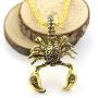 Scorpion Pendant Stainless Steel Necklace for Men Women Punk Jewelry Hiphop Rock Padlock Metal Birthday Anniversary Graduation Stylist Gift,Gold