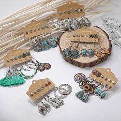 Boho Earrings for Women Girls, Funtopia Boho Jewelry Earrings Set Retro Statement Vintage Fine Earrings