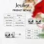 Jeulia 1.5 Carat Nightmare Earrings Jack Skellington Stud Earrings for Women Men Diamond 925 Sterling Silver Earrings Halloween Jewelry Romantic Jewelry Gift for Her Christmas Birthday Gift