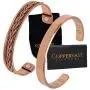 Copper Bracelets for Arthritis - for Men and Women 100% Copper with 6 Powerful Magnets - Effective and Natural Relief for Joint Pain and Arthritis Set of 2 (Plain and Braided Inlay)
