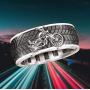 Motorcycle Ring for Men, Tire Tread Motorcycle Ring, Motorcycle Biker Ring for Men, Groove Ring, Hip Hop Ring, Punk Rock Ring Jewelry Gift for Men Boys