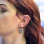 Colorful Skull Dangle Earrings: Halloween Day of the Dead (Dia De Los Meurtos) Drop Studs