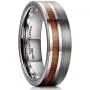 King Will Nature Tungsten Carbide Wedding Band 7mm Silver/Black Tungsten Ring with Wood Inlay Comfort Fit King Will Nature Tungsten Carbide Wedding Band 7mm Silver/Black Tungsten Ring with Wood Inlay Comfort Fit
