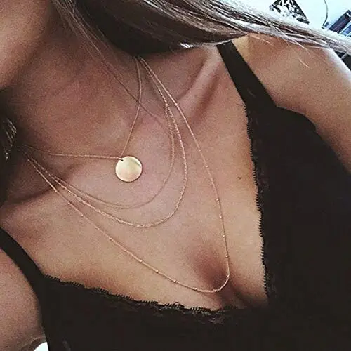 YienDoo Boho Gold Multilayer Sequin Necklace Tassel Chain Dainty Large Coin Disc Pendant Layered Necklace Bohemian Charm Jewelry for Women and Girls YienDoo Boho Gold Multilayer Sequin Necklace Tassel Chain Dainty Large Coin Disc Pendant Layered Necklace Bohemian Charm Jewelry for Women and Girls