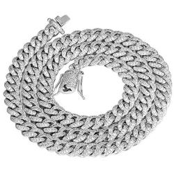 PY BLING 8mm Mens Iced Out Hip Hop Miami Cuban Link Chain Choker 14K/18K Gold White Gold Plated CZ Necklace/Bracelet 8.5''-24''