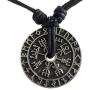 CCBFY Nordic Coin Amulet Vegvísir Odin Triple Horn Triquetra Valknut All in One Pewter Pendant Necklace