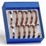 eloria-décor Set of 6 Tibetan Copper Bracelets Magnetic Pattern Womens Mens Spiritual Jewelry