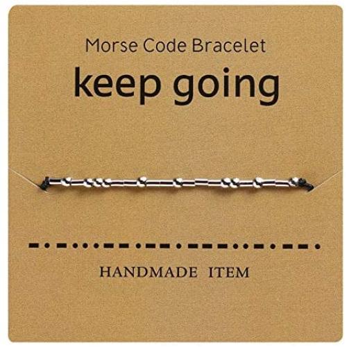 Ttdwg Keep Going Morse Code Bracelet Jewelry for Her Alphanumeric Couple Bracelet Adjustable Bracelet Beads Friendship Inspirational Valentines Day Gifts for Women Girls
