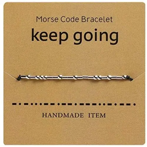 Ttdwg Keep Going Morse Code Bracelet Jewelry for Her Alphanumeric Couple Bracelet Adjustable Bracelet Beads Friendship Inspirational Valentines Day Gifts for Women Girls