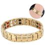 Magnetic Bracelet,Men Fashion Healthy Magnetic Therapy Bracelet,for Pain Relief,Arthritis and Carpal Tunnel Relief(Gold)