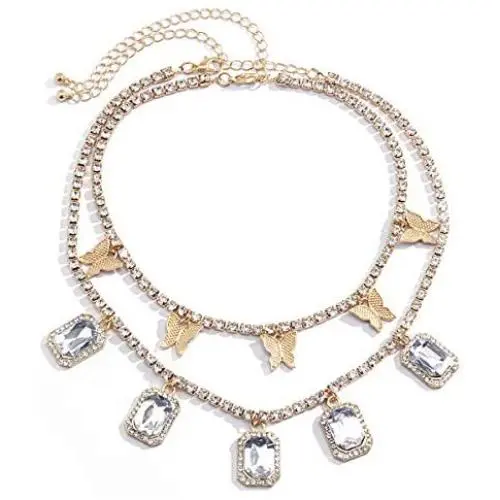 Ingemark Initial Birthstone Tennis Chain Choker Bling Charm Pendant Necklace Women Girls Birthday Wedding Jewelry Accessory Gifts Ingemark Initial Birthstone Tennis Chain Choker Bling Charm Pendant Necklace Women Girls Birthday Wedding Jewelry Accessory Gifts