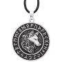 HAQUIL Viking Jewelry Viking Runes Coin Wolf Pendant Leather Cord Necklace for Men and Women, 19.7''
