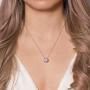 A+O Gift for Mom, Aunt, Grandma - Solitaire Halo Necklace in Gold, Rose Gold, Silver