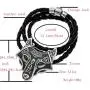 W WOOGGE Mens Necklace Norse Vikings Pendant Choker Necklace Wolf Head Nordic Necklace Original Animal Gothic Amulet Jewelry for Women