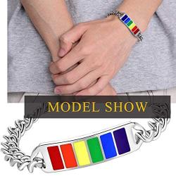 PROSTEEL LGBT Gay Pride Rainbow Bracelet Bangle, Love is Love Men Women Jewelry Gift, Lesbian Pride Bracelets