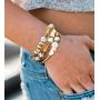 FIBO STEEL 6 Sets Bohemian Stackable Bead Bracelets for Women Stretch Multilayered Bracelet Set Multicolor Jewelry