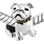 QueenCharms Silver Plated Cute British English Bulldog with Golden Collar Animal Charm for Bracelet