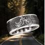 Motorcycle Ring for Men, Tire Tread Motorcycle Ring, Motorcycle Biker Ring for Men, Groove Ring, Hip Hop Ring, Punk Rock Ring Jewelry Gift for Men Boys