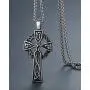 Aoiy Mens Stainless Steel Large Celtic Cross Irish Knot Pendant Necklace, 24'' Link Chain, aap011 Aoiy Mens Stainless Steel Large Celtic Cross Irish Knot Pendant Necklace, 24'' Link Chain, aap011