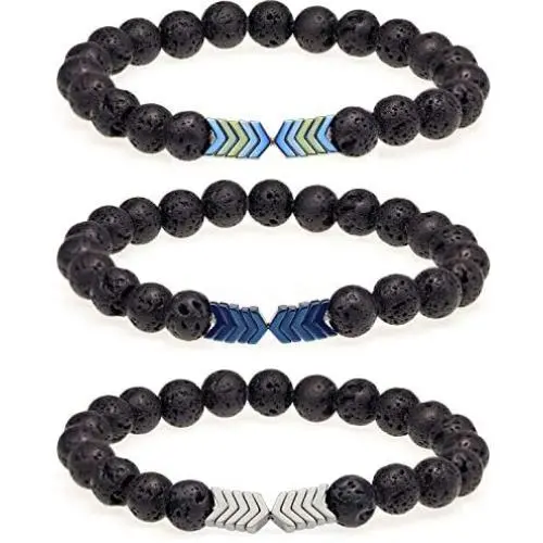 Suyi Lava Rock Bracelet Men Yoga Bracelets for Women 3Pcs Essential Oil Diffuser Stone Jewelry Suyi Lava Rock Bracelet Men Yoga Bracelets for Women 3Pcs Essential Oil Diffuser Stone Jewelry