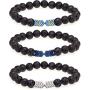 Suyi Lava Rock Bracelet Men Yoga Bracelets for Women 3Pcs Essential Oil Diffuser Stone Jewelry