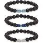 Suyi Lava Rock Bracelet Men Yoga Bracelets for Women 3Pcs Essential Oil Diffuser Stone Jewelry Suyi Lava Rock Bracelet Men Yoga Bracelets for Women 3Pcs Essential Oil Diffuser Stone Jewelry