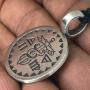 Egyptian Medical Symbol Jewelry staff of Hermes Caduceus health Intelligence Mercury Talisman Pewter Mens Womens Boys Girls Pendant Necklace for men women unisex w Black Adjustable Cord