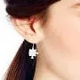 Fun & Chic Jigsaw Puzzle Pieces .925 Sterling Silver Dangle Earrings