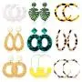 Hanpabum 9 Pairs Statement Rattan Earrings for Women Dangle Drop Earrings Resin Bohemian Hoop Fashion Jewelry Set Girls Hanpabum 9 Pairs Statement Rattan Earrings for Women Dangle Drop Earrings Resin Bohemian Hoop Fashion Jewelry Set Girls