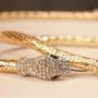Tvoip Fashion Collier Femme Jewelry Full Rhinestone Accessories gold silver Crystal Snake long Pendant Necklace. (Gold)