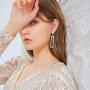 Sluxa Gold rectangle earrings ,Rectangle earrings for women girls ,Rectangle diamond earrings for wedding /party/Daily dress up. #8