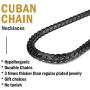 ChainsPro Men Cuban Link Chain, Dainty Necklace, 6/8MM Width, 18/20/22/24/26/28/30 Inches,Gold/Black Color (with Gift Box)