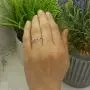 Dazzlingrock Collection 10K Round Gemstone & Diamond Ladies Swirl Anniversary Wedding Band, White Gold