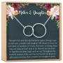 Mother Daughter Gift Necklace, Mothers Day Gift, Gifts for Mom, Mom Necklace, 2 Interlocking Circles (silver-plated-brass, NA)