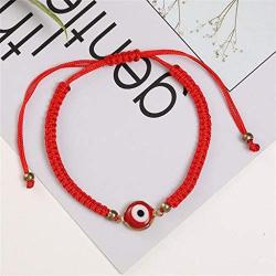 The Woos Evil Eye Braided Rope Bracelet Handmade Lucky Protection Bracelets Adjustable Red String Hamsa Charm Bracelet Wish Friendship Jewelry for Mens Women Boys