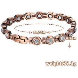 WELMAG® Copper Magnetic Bracelet for Women, Beauty Therapy Copper Magnetic Bracelets Pain Relief Bracelets Magnetic Clasp Women Free Link Removal Tool